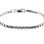 Silver Solid Round Slashed Box Link Bracelet 3.5mm 7.5 Inches 70625 - Image 1