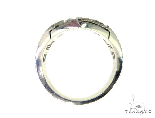 Silver Spartan Mask TraxNYC Prong Diamond Ring 57663 - Image 8