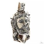 Silver Spikes Crown Jesus Head Pendant X-Large Size 70025 - Image 2