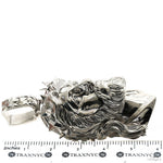 Silver Spikes Crown Jesus Head Pendant X-Large Size 70025 - Image 6