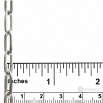 Silver solid paper clip link chain with 5.7mm rectangular links, 24 inches long.