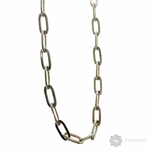 Silver thin paper clip link chain with 3.1mm links, 24 inches long, polished finish.