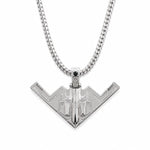 Silver B-2 Bomber Pendant Set 71294