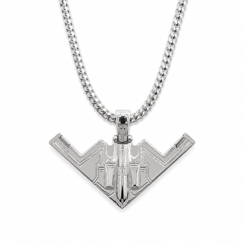 Silver B-2 Bomber Pendant Set 71294