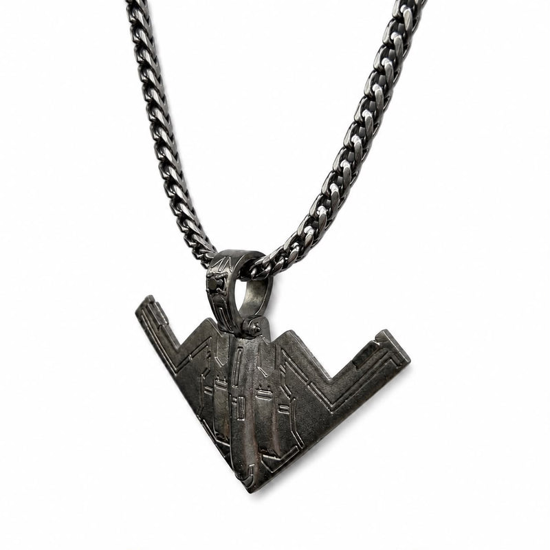 Silver B-2 Bomber Pendant Set 71294