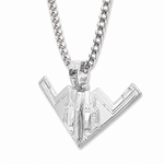 Silver B-2 Bomber Pendant Set 71294