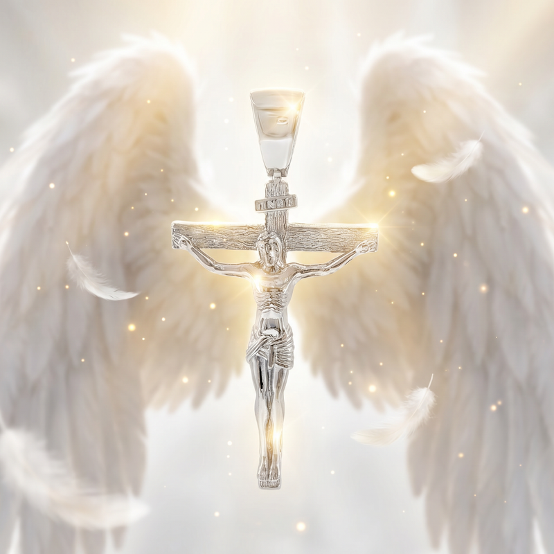 Silver Crucifix Jesus Cross Small 71146