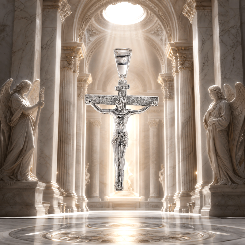 Silver Crucifix Jesus Cross Small 71146