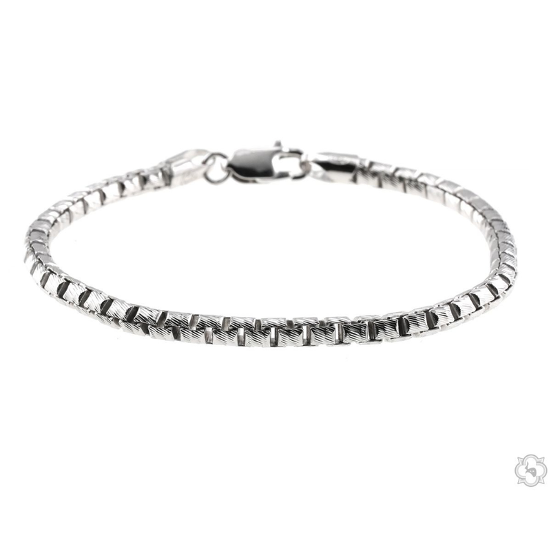 Silver bracelet on a white background