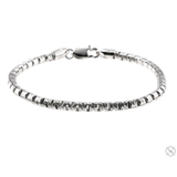 Silver Solid Round Slashed Box Link Bracelet 3.5mm 70625