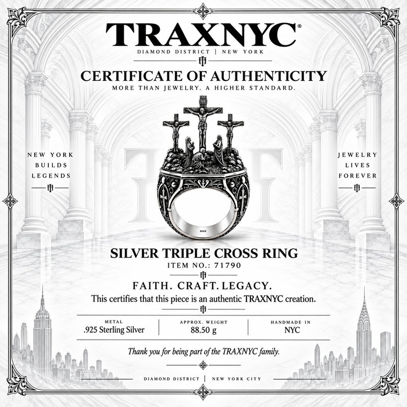 Silver Triple Cross Ring 71790