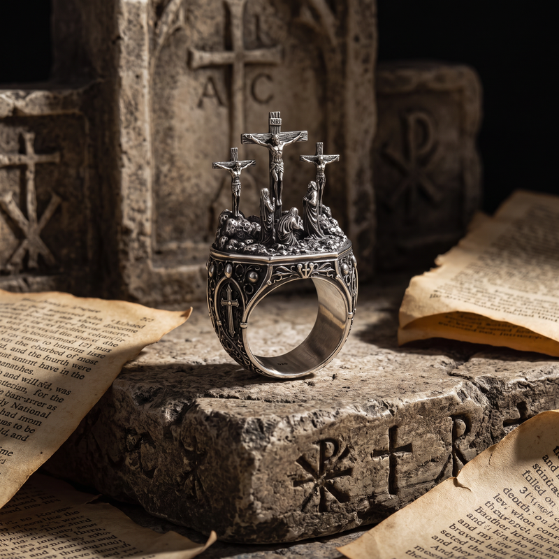 Silver Triple Cross Ring 71790