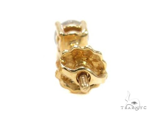 14K Gold Single Prong Diamond Earring Stud, photo 4 of 5