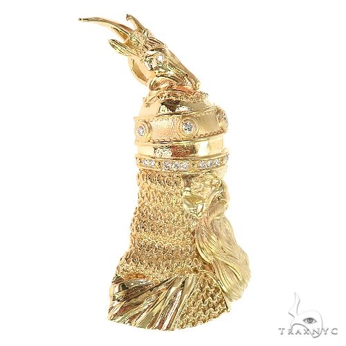 14K Gold Skanderbeg Albanian Military Commander Pendant, photo 2 of 7