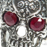 Skull Bezel Ruby Silver Ring 41504 - Image 3