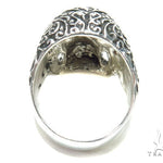 Skull Bezel Ruby Silver Ring 41504 - Image 5