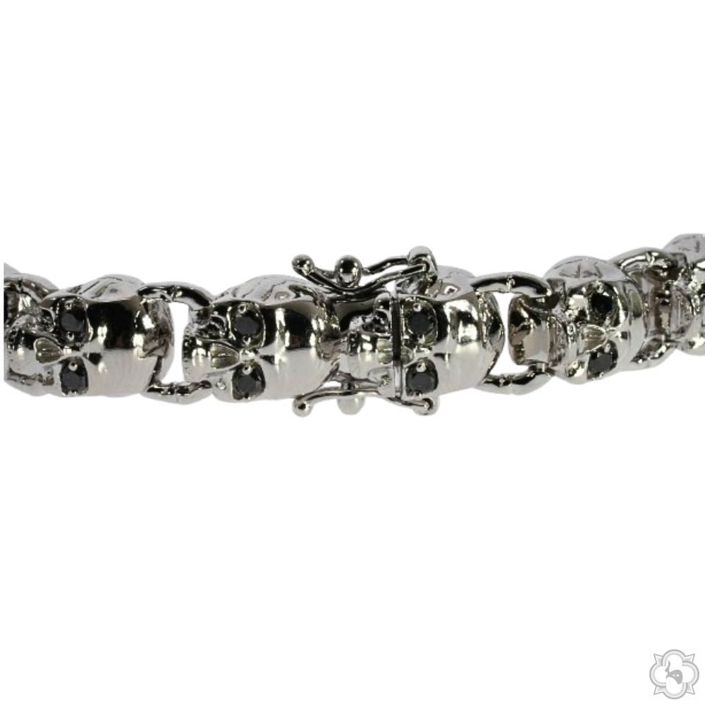 Skull Links Silver Bracelet 70248 – TraxNYC