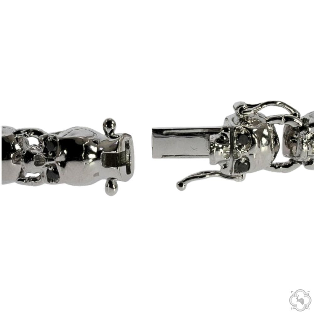 Skull Links Silver Bracelet 70248 – TraxNYC