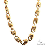 14K Gold Skull Head Links Lab-Grown Diamond Chain 68787