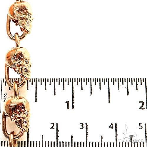 14K Gold Skull Head Links Lab-Grown Diamond Chain, photo 7 of 7