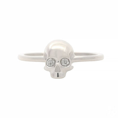 .925 Silver Diamond Skull Ring