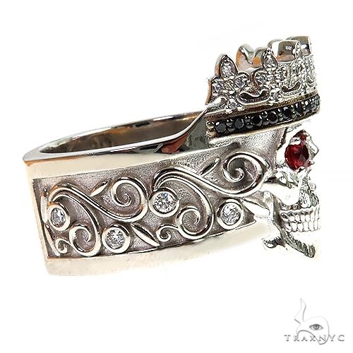 Skull Sovereign Crown Ring 69517 | TraxNYC
