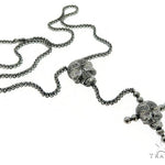 Skull and Cross Crucifix Black Diamond Pendant Chain 49785 - Image 1