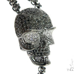 Skull and Cross Crucifix Black Diamond Pendant Chain 49785 - Image 5