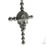 Skull and Cross Crucifix Black Diamond Pendant Chain 49785 - Image 8