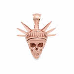 Yellow gold men's pendant shaped like a skull wearing a Liberty-style crown with spikes.