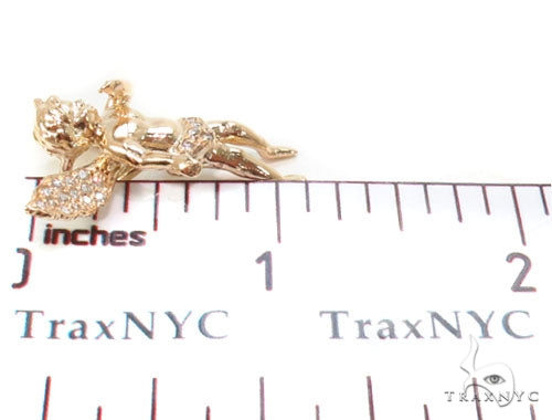 Small 14K Gold Diamond Angel Pendant, photo 7 of 8