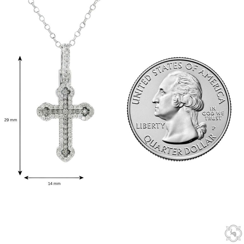 10K Gold Small Diamond Cross Pendant Set, photo 7 of 7