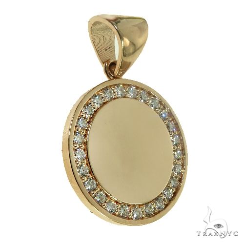 14K Gold Small Diamond Frame Pendant, photo 2 of 6