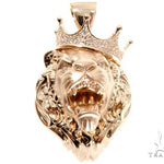 Small Diamond Lion Head Pendant 64161 - Image 1