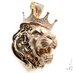 Small Diamond Lion Head Pendant 64161 - Image 2