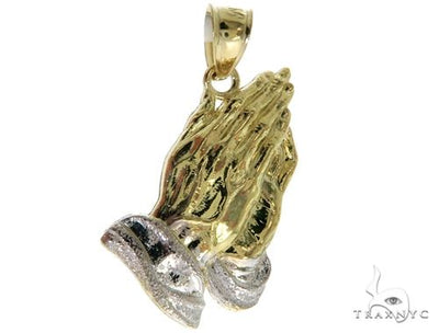 Small Two Tone Golden Prayer Pendant 57415 - Image 1