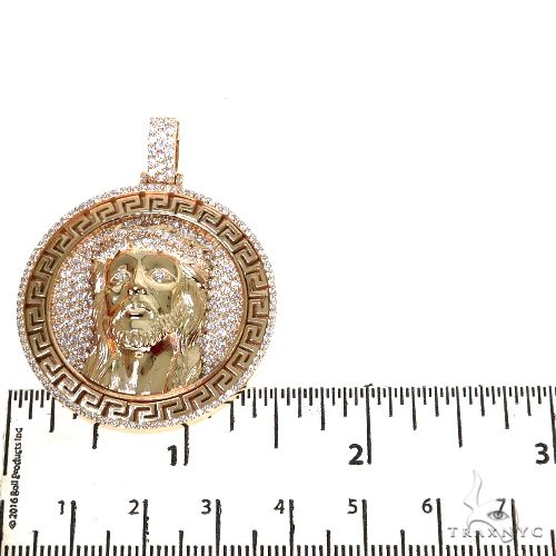 14K Gold Greek Motif Jesus Diamond Pendant [Medium], photo 5 of 6