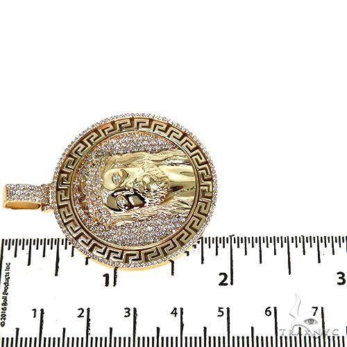 14K Gold Greek Motif Jesus Diamond Pendant [Medium], photo 6 of 6
