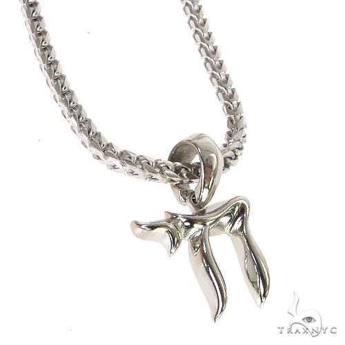 .925 Silver Small Jewish Chai Pendant Set, photo 2 of 6