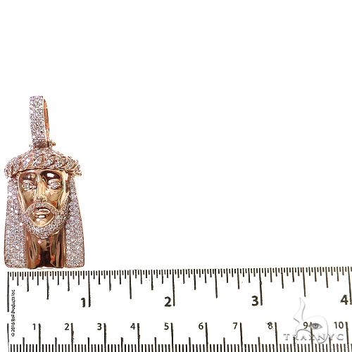 14K Gold Small Size Jesus Diamond Pendant, photo 5 of 7