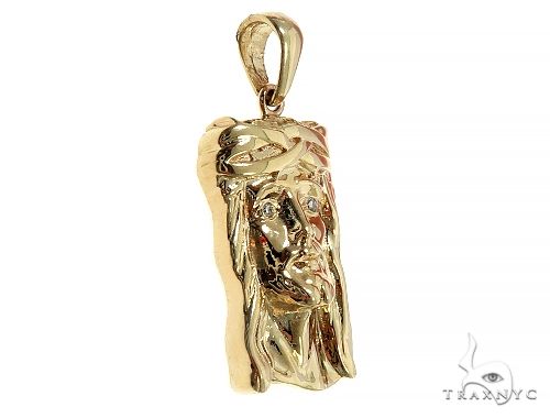 Small Solid 10K Gold Jesus Pendant 56770 - Image 2