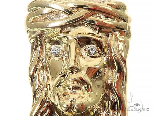 Small Solid 10K Gold Jesus Pendant 56770 - Image 4