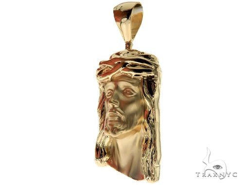 Solid 14K Gold Jesus Pendant 45363 - Image 3