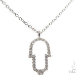 Small White Gold Hamsa Hand Diamond Necklace 64480 - Image 1