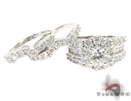 Snow Queen Diamond Wedding Ring Set 27166 - Image 1