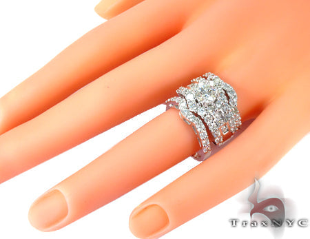 Snow Queen Diamond Wedding Ring Set 27166 - Image 12