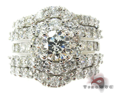 Snow Queen Diamond Wedding Ring Set 27166 - Image 3