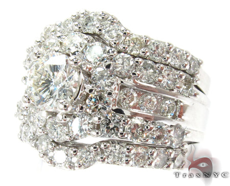 Snow Queen Diamond Wedding Ring Set 27166 - Image 4