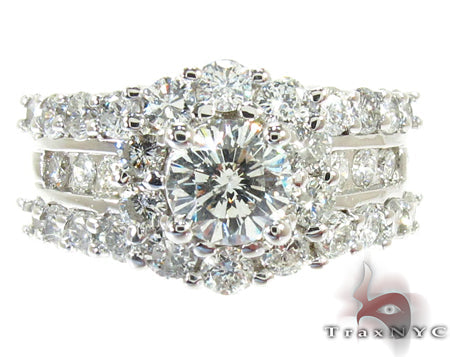 Snow Queen Diamond Wedding Ring Set 27166 - Image 6