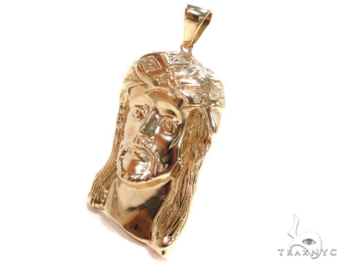Solid 14K Gold Jesus Pendant 48913 - Image 3